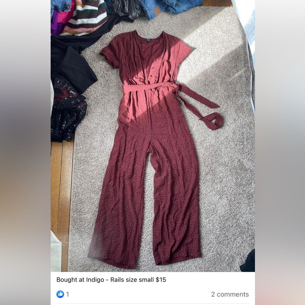 Cute maroon jumpsuit! Bought at Indigo!